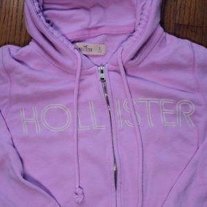 Vintage Hollister Spelled Out Logo Pink Hoodie